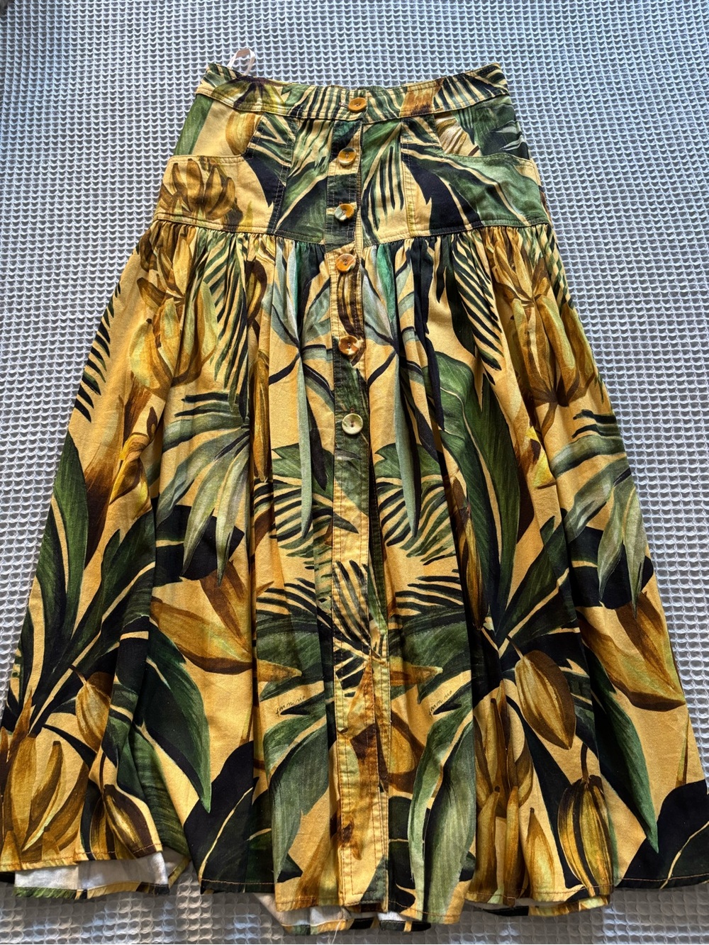Farm Rio Green & Yellow Floral Skirt